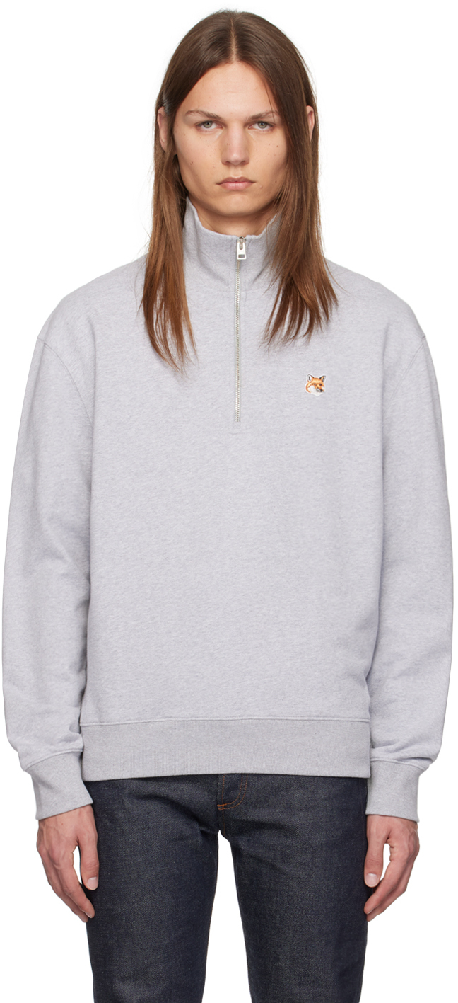 美品✨Maison Kitsuné フォックスヘッド ハーフジップ スウェット MAISON KITSUNE メゾンキツネ ハーフジップ スウェット/BOLD FOX