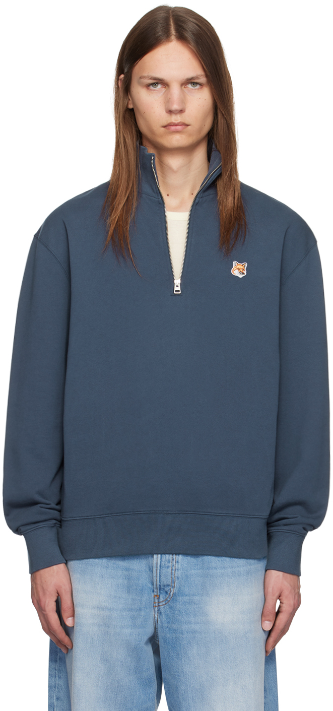 関税込★Maison KitsunexAderError Yoga Blue Fox Sweatshirt OR Maison Kitsuné Blue Fox Sweater Maison Kitsune