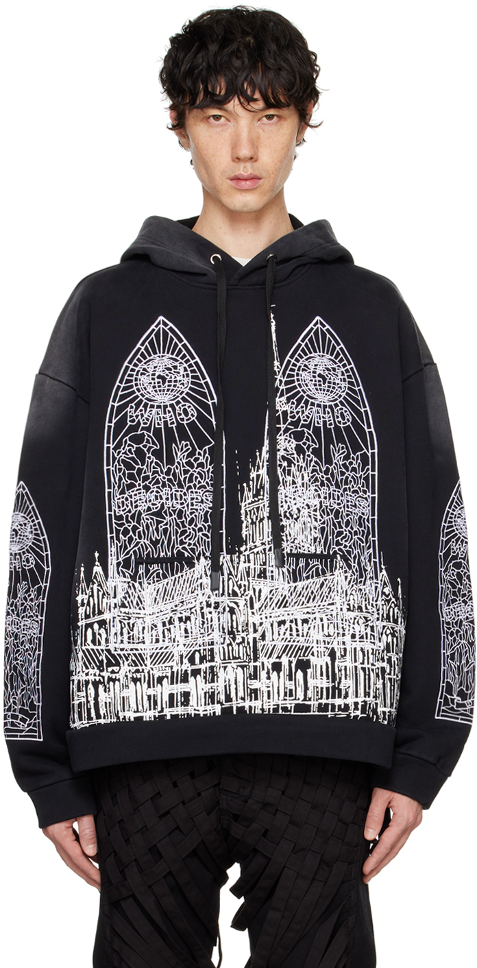 Shop Who Decides War Black Cathedral Hoodie In Coal