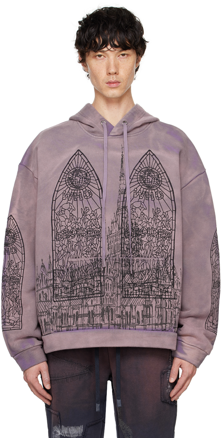 Shop Who Decides War Purple Cathedral Hoodie In Violet