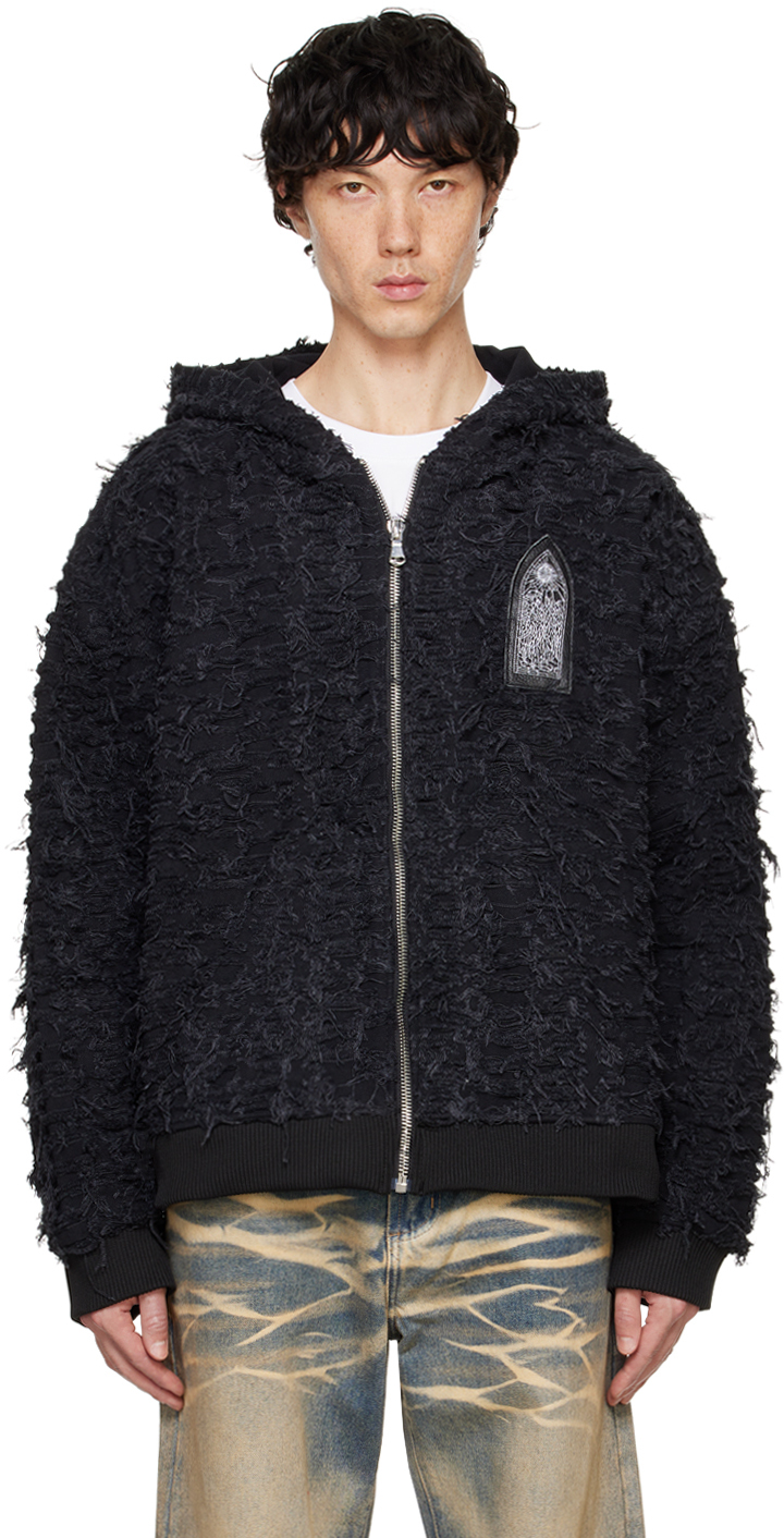 Black Husk Zip Up Hoodie