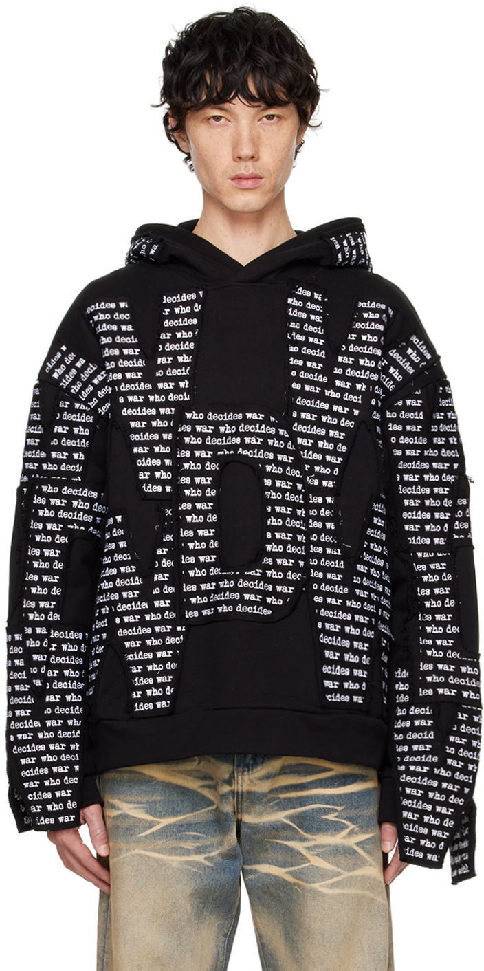 Shop Who Decides War Black Wdw Overlay Hoodie In Coal