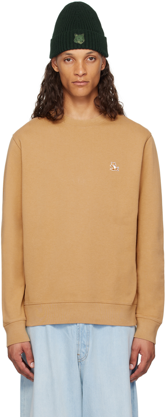 Shop Maison Kitsuné Tan Chillax Sweatshirt In P242 Chamomile