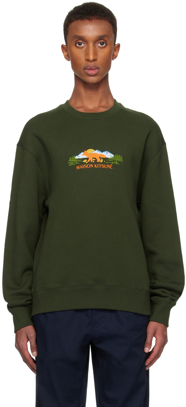 Maison Kitsuné Green Outdoor Profile Fox Comfort Sweatshirt