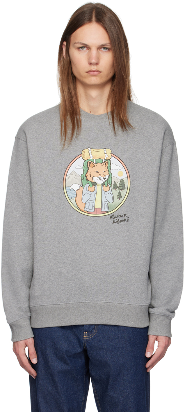 Maison Kitsuné Gray Rambling Fox Comfort Sweatshirt