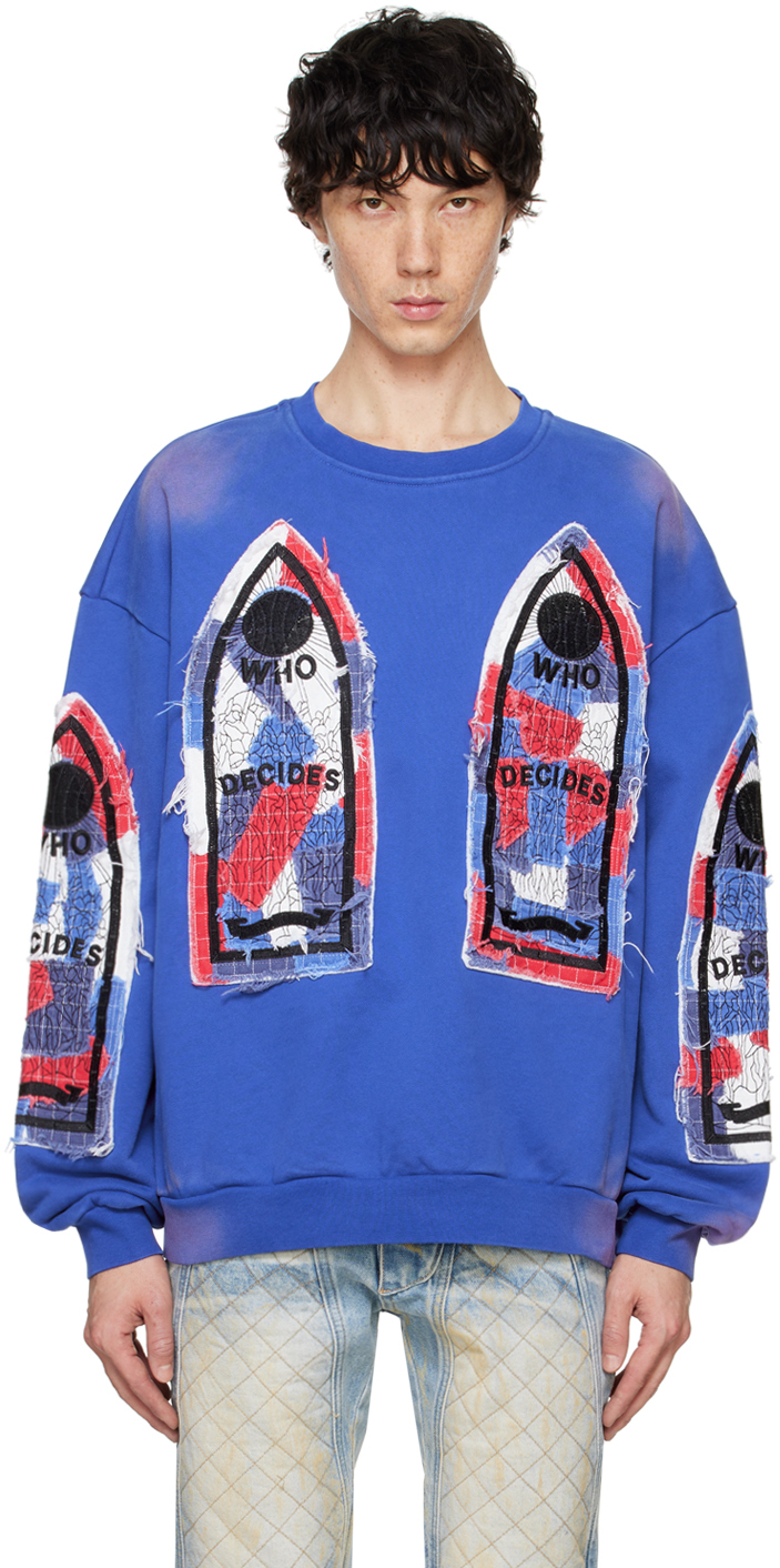 Shop Who Decides War Blue Glory Sweatshirt In Indigo