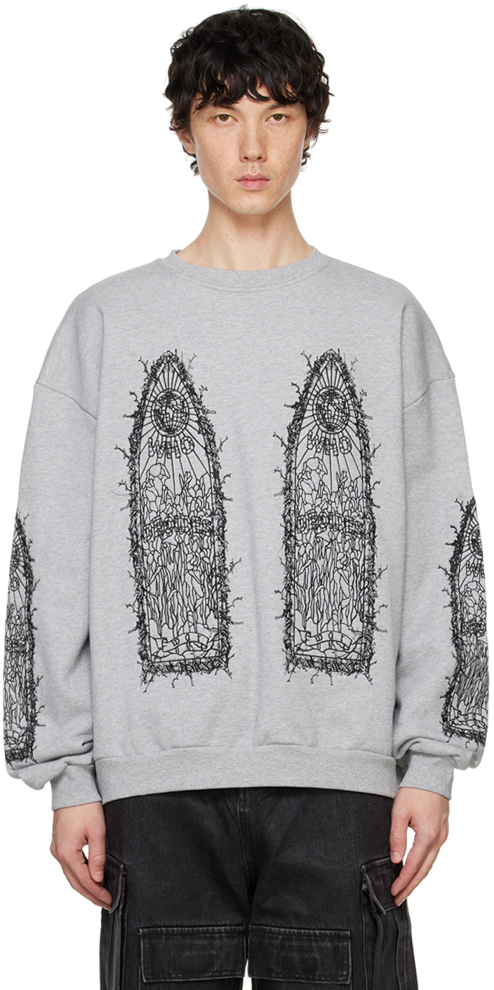 Shop Who Decides War Gray Thorned Sweatshirt In Vintage Grey