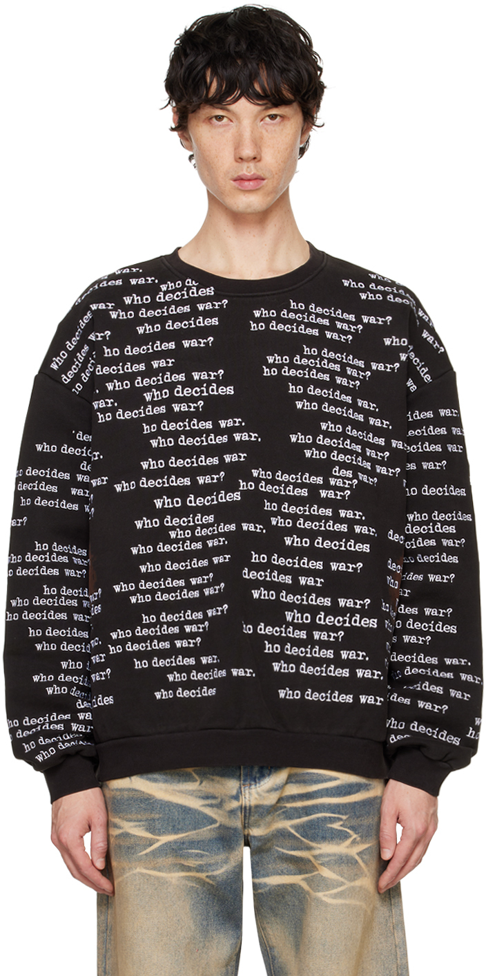 Shop Who Decides War Black Wdw Scripture Sweatshirt In Coal