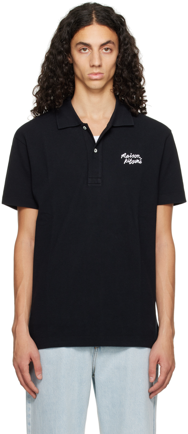 Maison Kitsuné Black Handwriting Polo