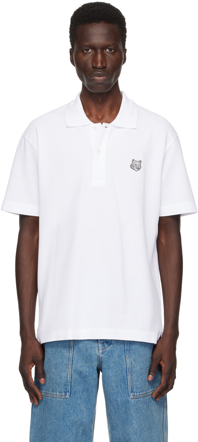 Maison Kitsuné White Bold Fox Head Polo