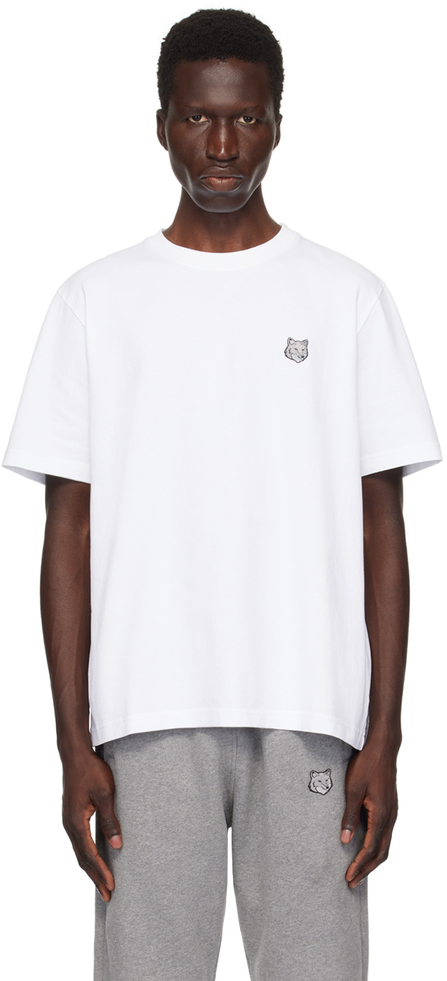 Shop Maison Kitsuné White Bold Fox Head T-shirt In P100 White