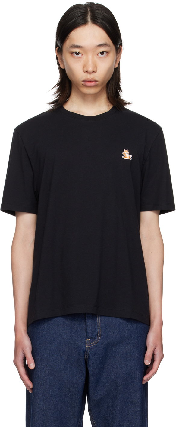 Shop Maison Kitsuné Black Chillax Fox T-shirt In P199 Black