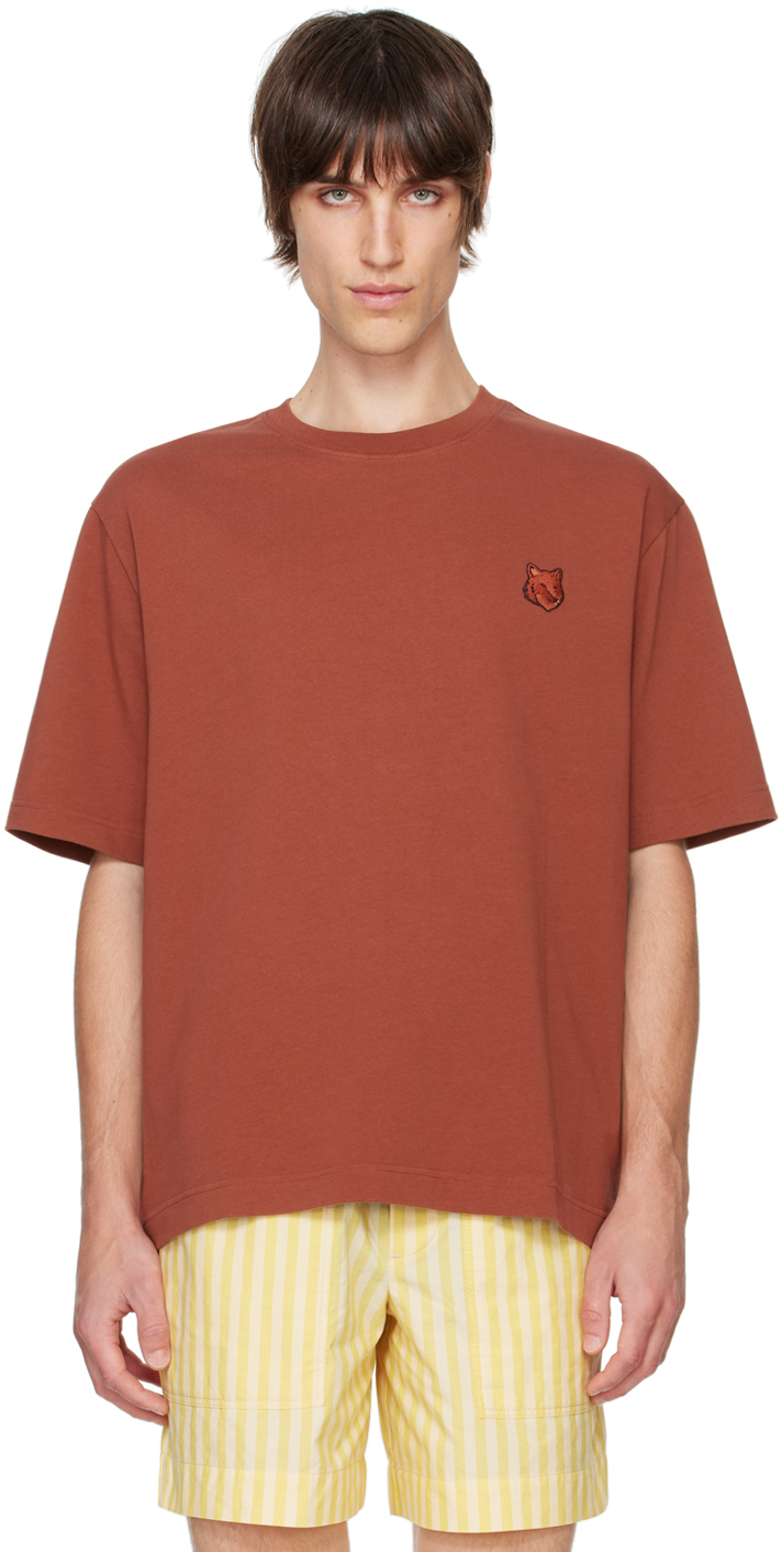 Maison Kitsuné Purple Bold Fox Head Patch Oversize T-shirt