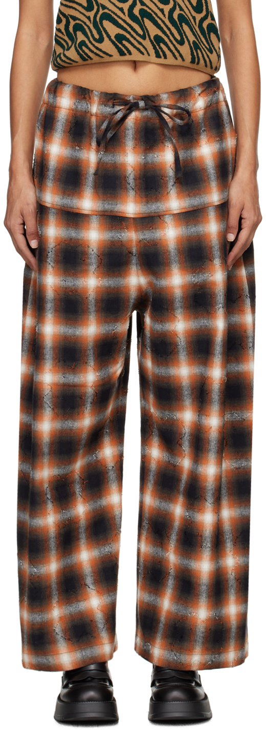 Shop Henrik Vibskov Black & Orange Eclipse Trousers In Black / Red