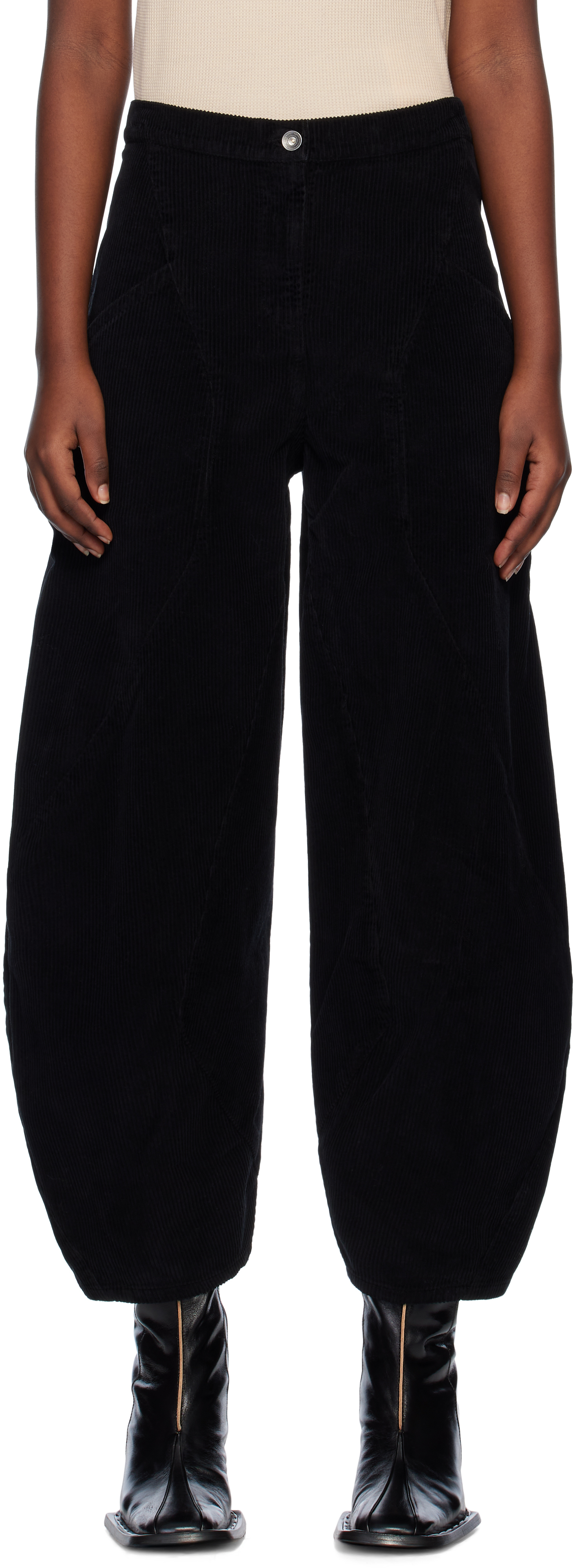Henrik Vibskov: Black Digi Corduroy Trousers | SSENSE