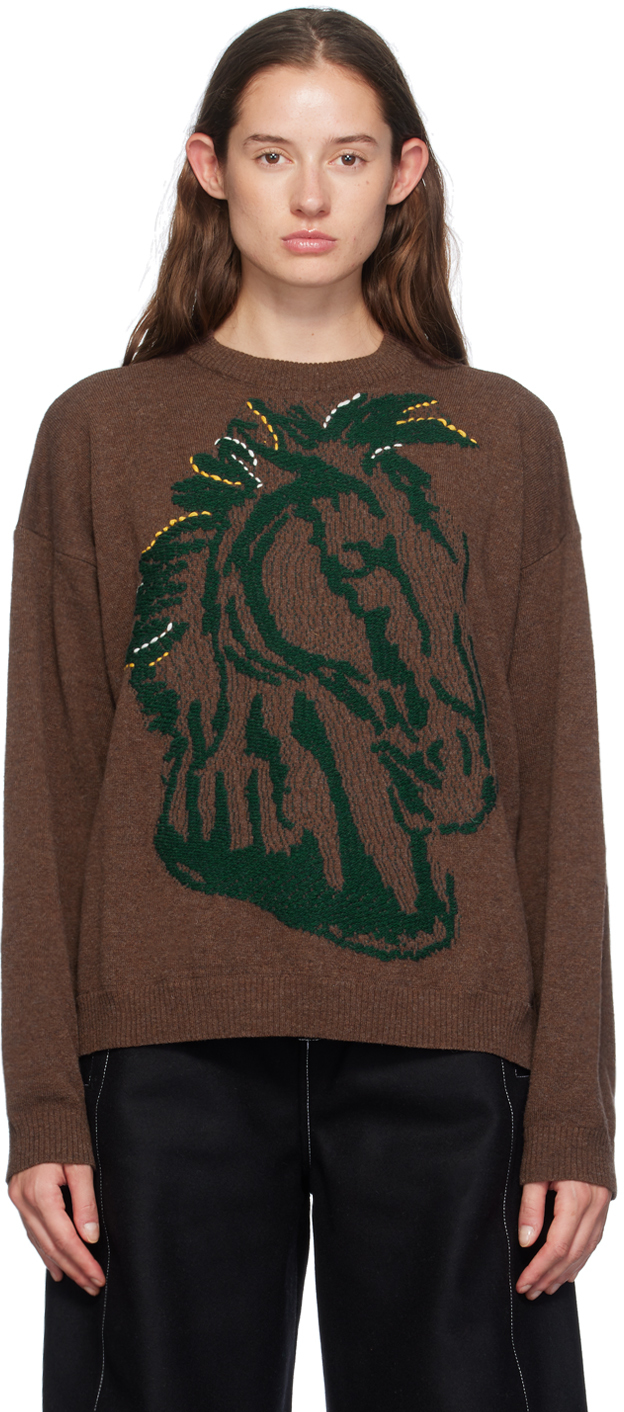 Brown Horse Head Sweater