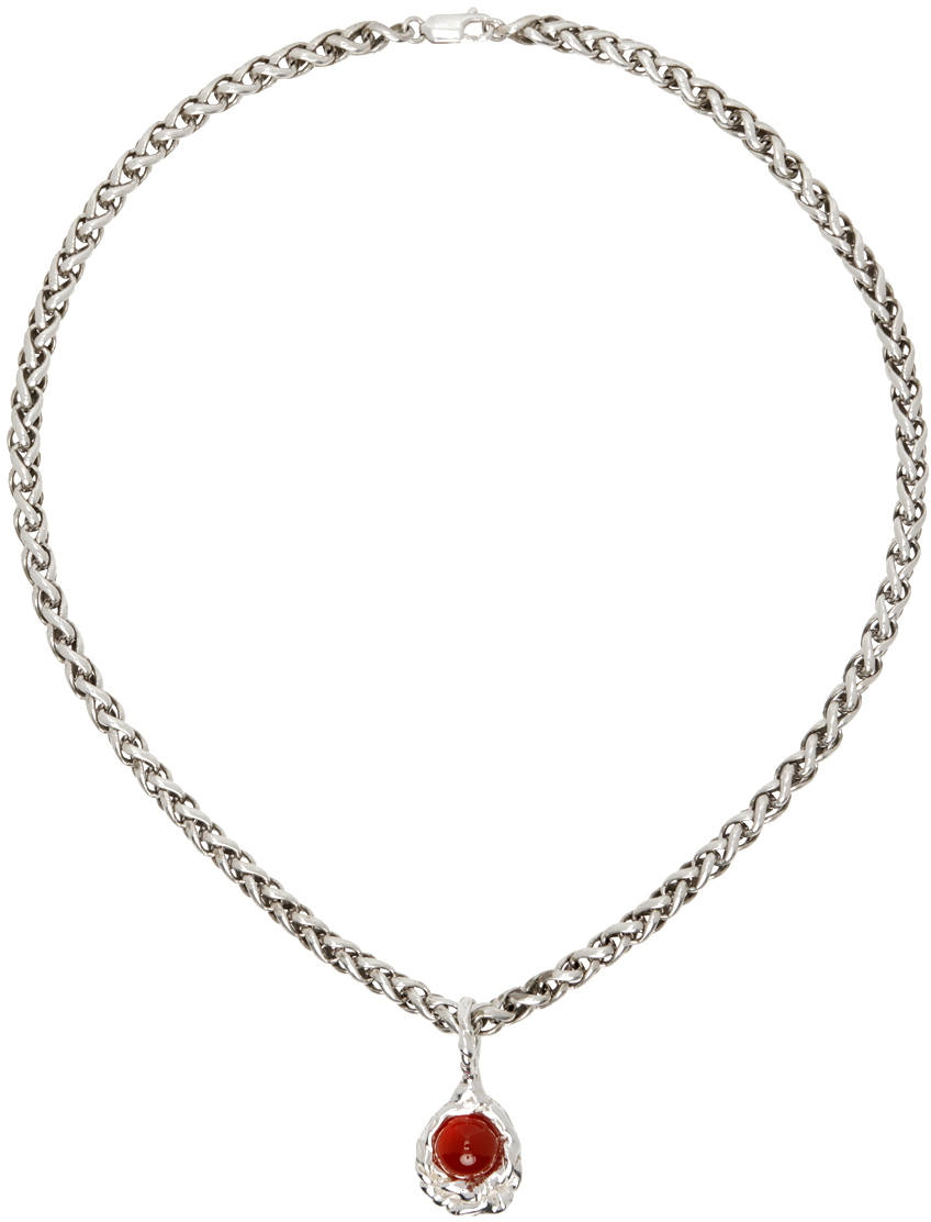SSENSE Exclusive Silver Chestnut Carnelian Necklace