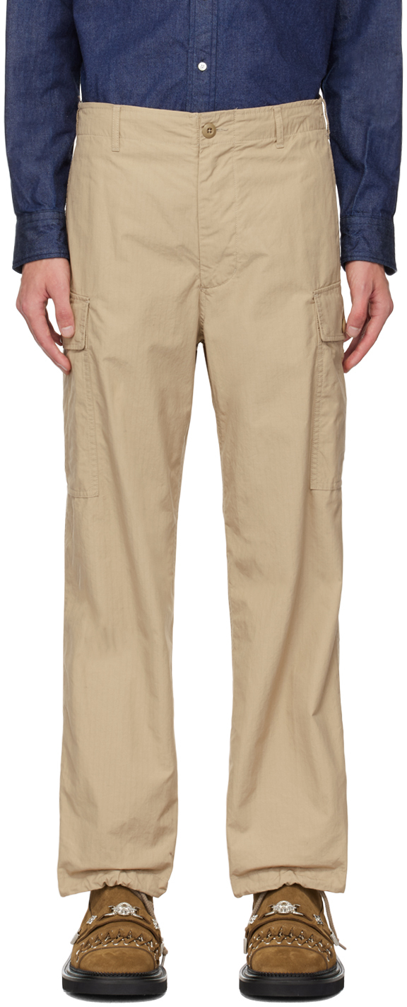 Shop Beams Beige Military Cargo Pants In Beige20