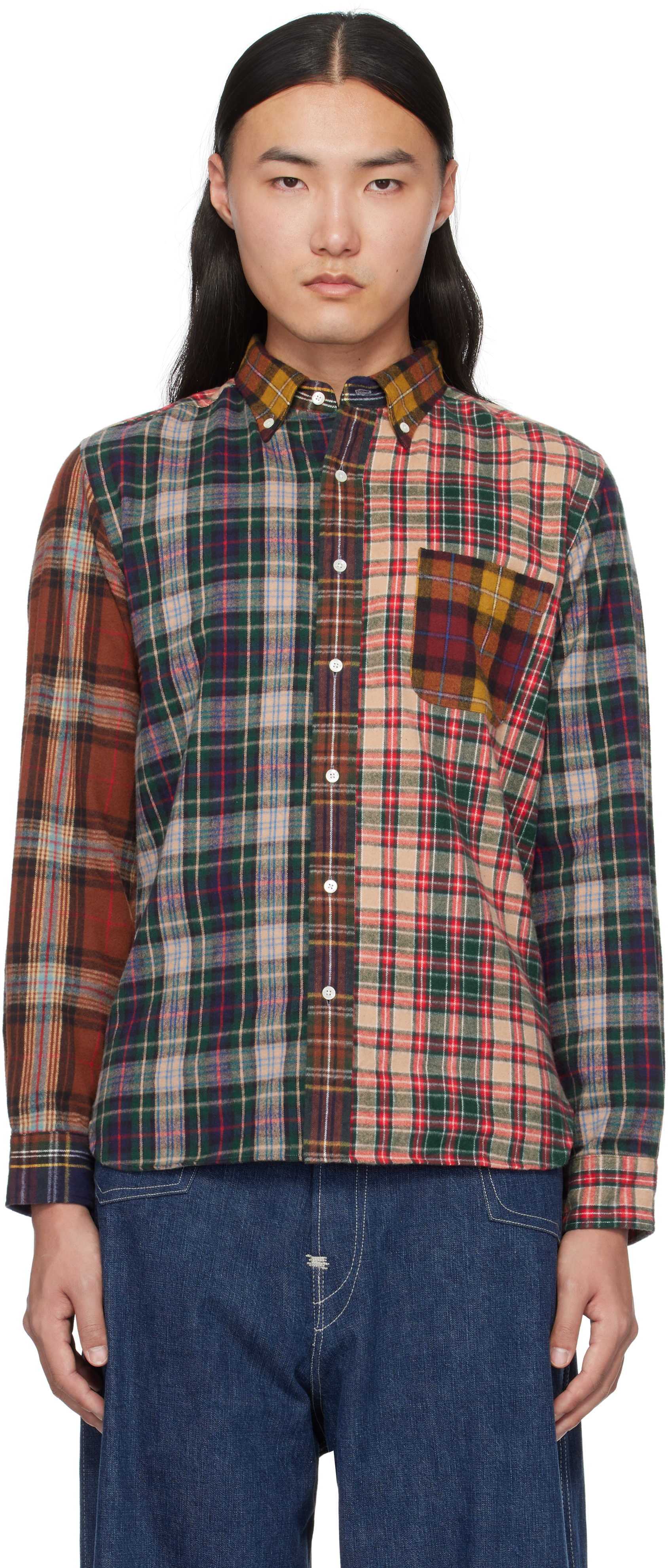 Multicolor B. D. Check Panel Shirt