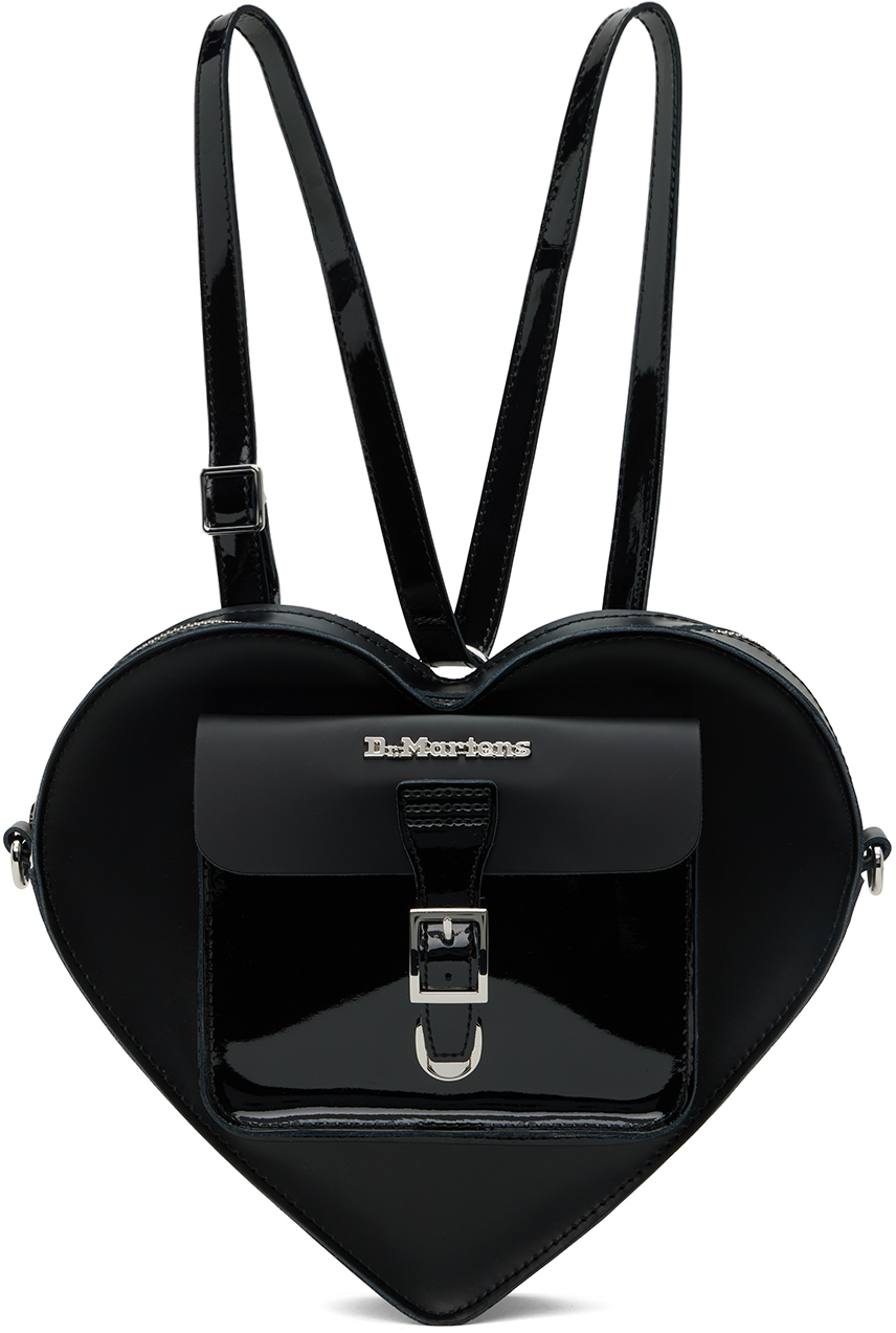 Black Heart Shaped Leather Backpack