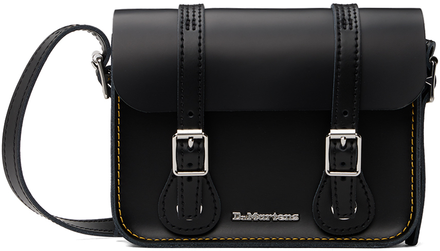 Black 7 Inch Leather Crossbody Bag