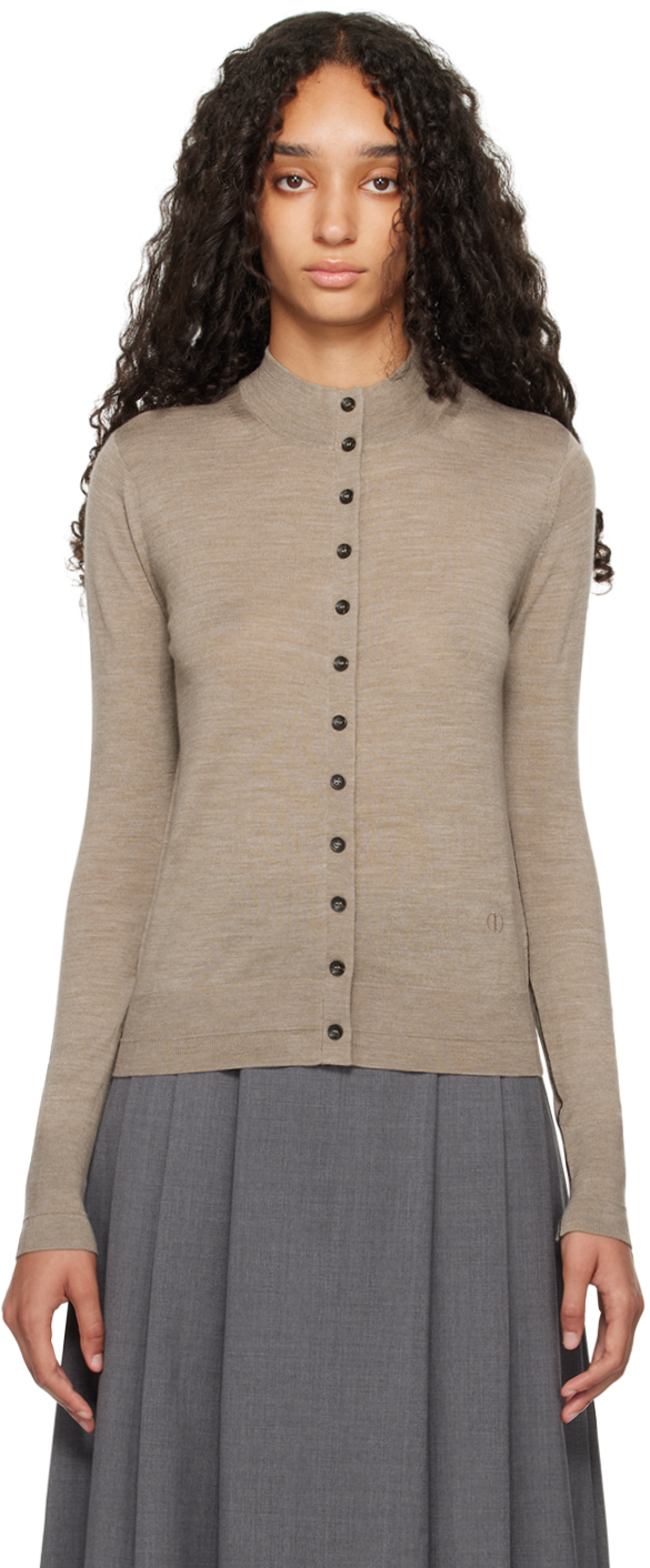 Beige Tiny Button Cardigan