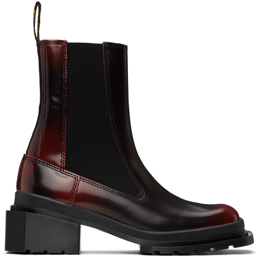 Shop Dr. Martens' Black & Red Maybole Chelsea Boots In Black & Cherry Red