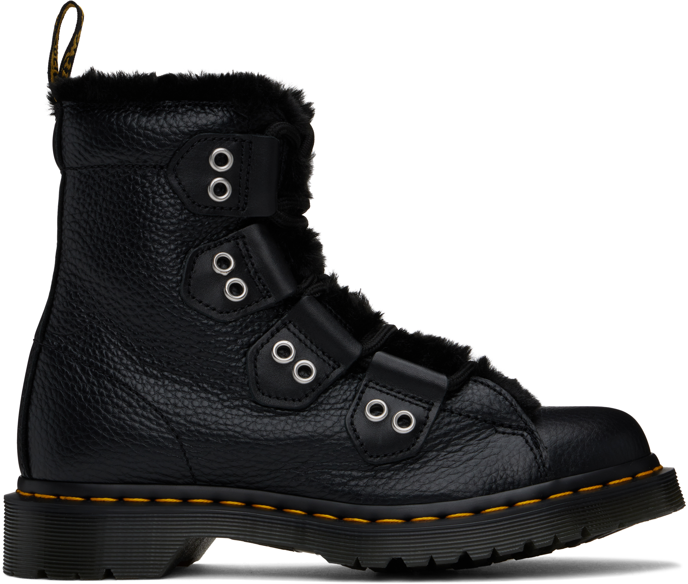 Shop Dr. Martens' Black 1460 Ltt Fl Boots In Black Milled Nappa &