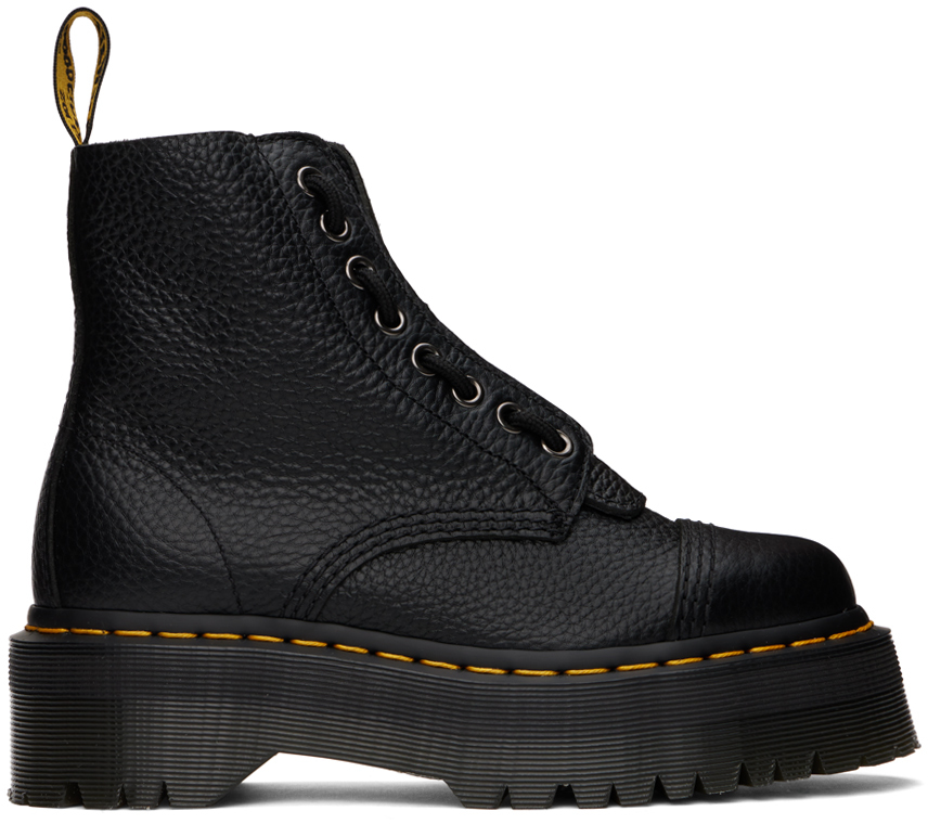 Shop Dr. Martens' Black Sinclair Milled Nappa Platform Boots