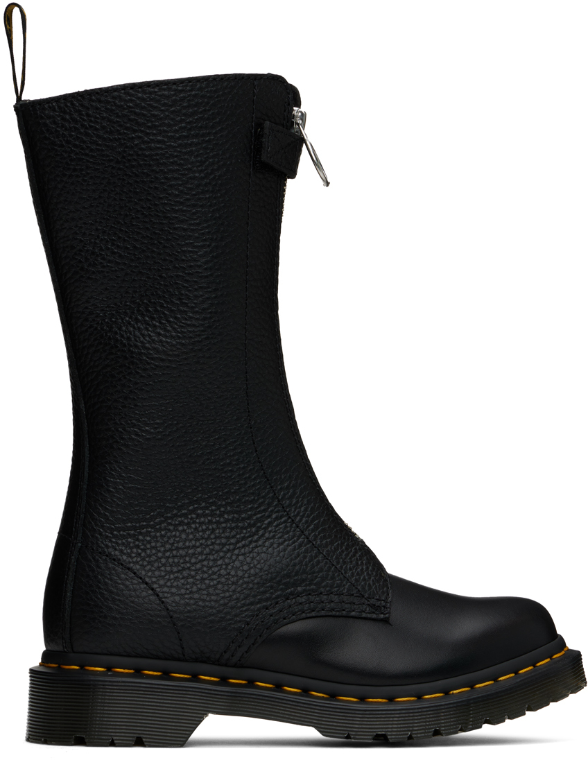 Black 1B99 Front Zip Boots