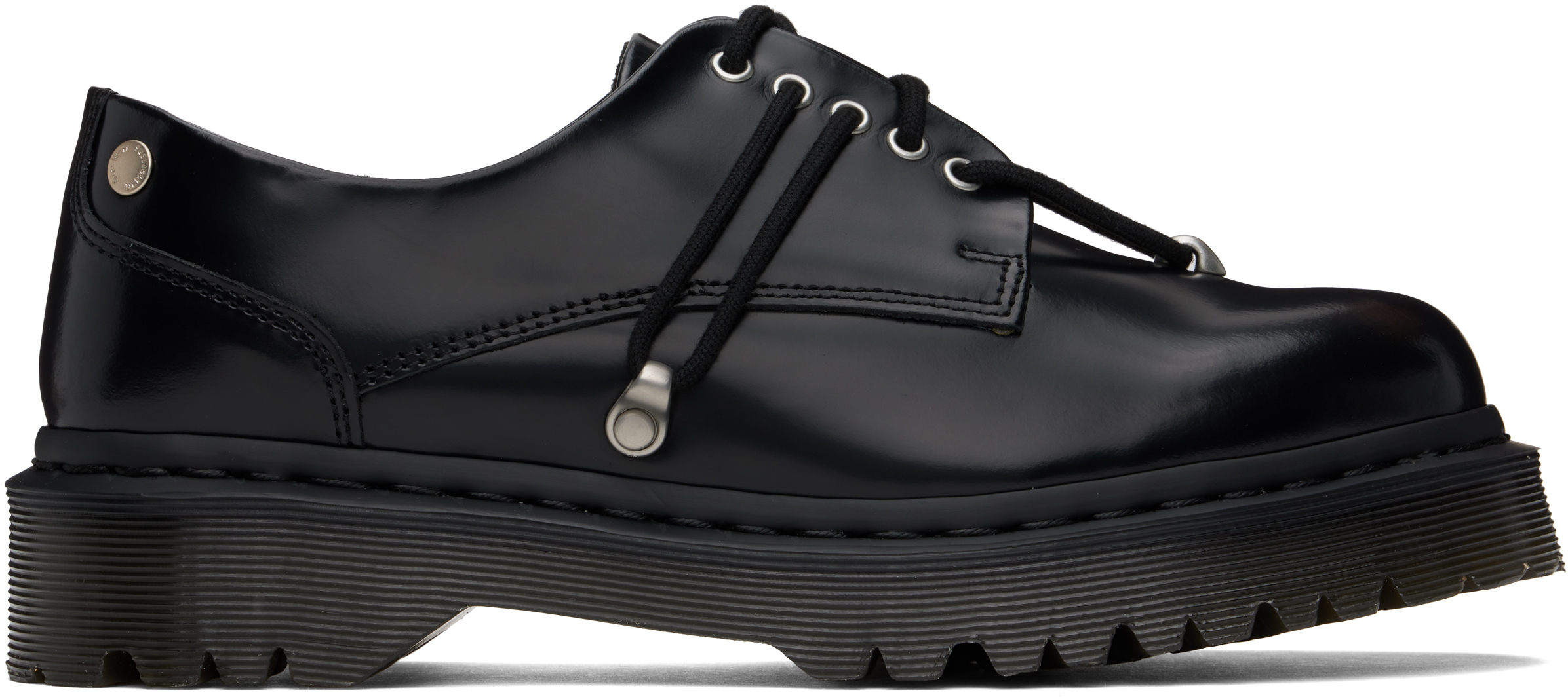 Dr. Martens' Black Zeffir 5i Derbys In Black Buttero