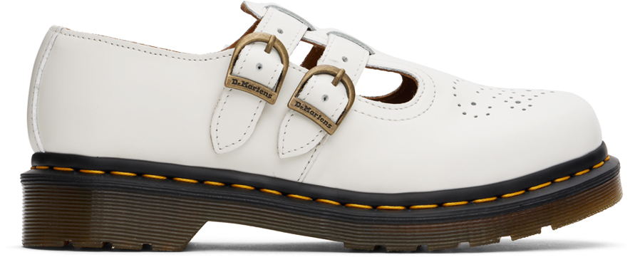 Shop Dr. Martens' ホワイト 8065 メリージェーン オックスフォード In White