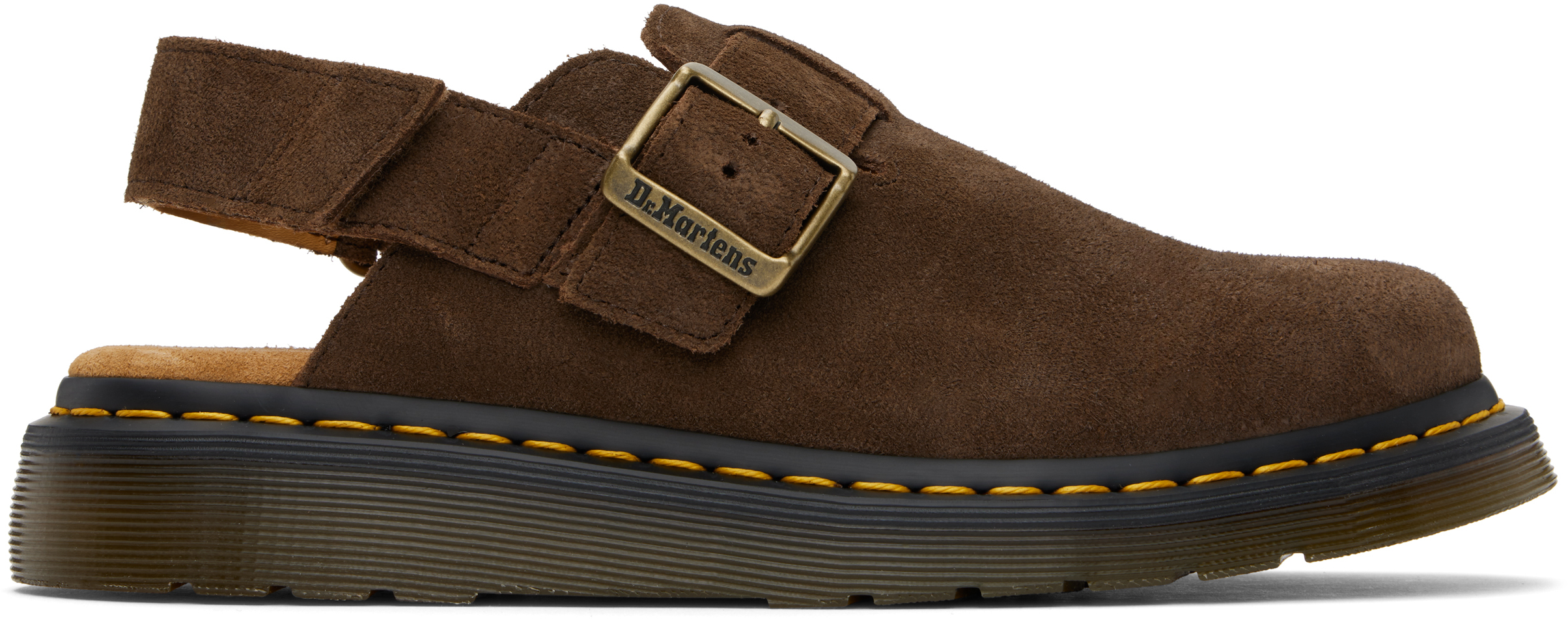 Brown Jorge II Suede Slingback Slip-on Loafers by Dr. Martens on Sale