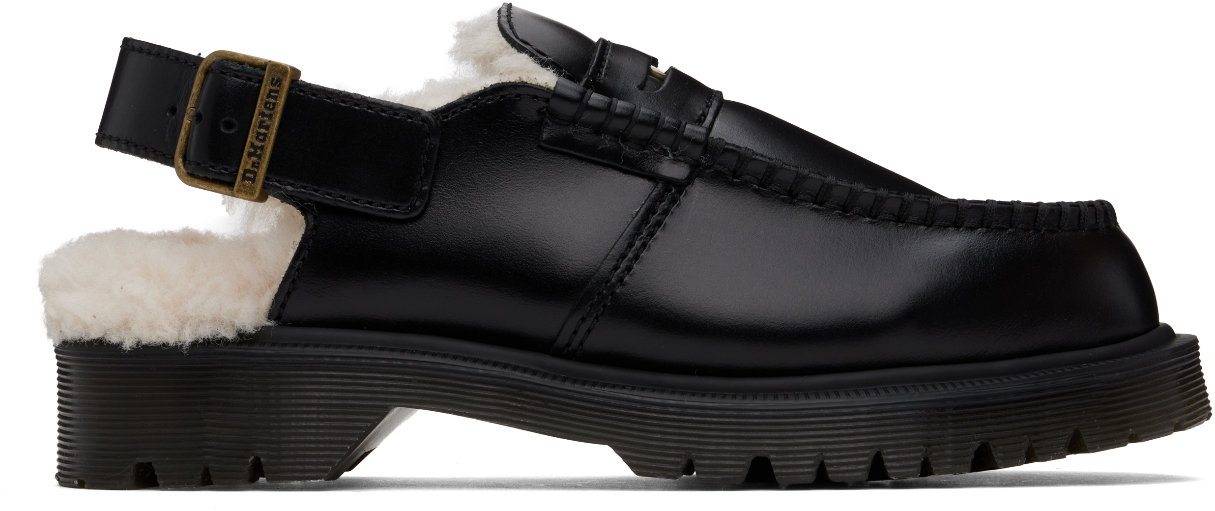 Shop Dr. Martens' Black Penton Slingback Loafers In Black Analine