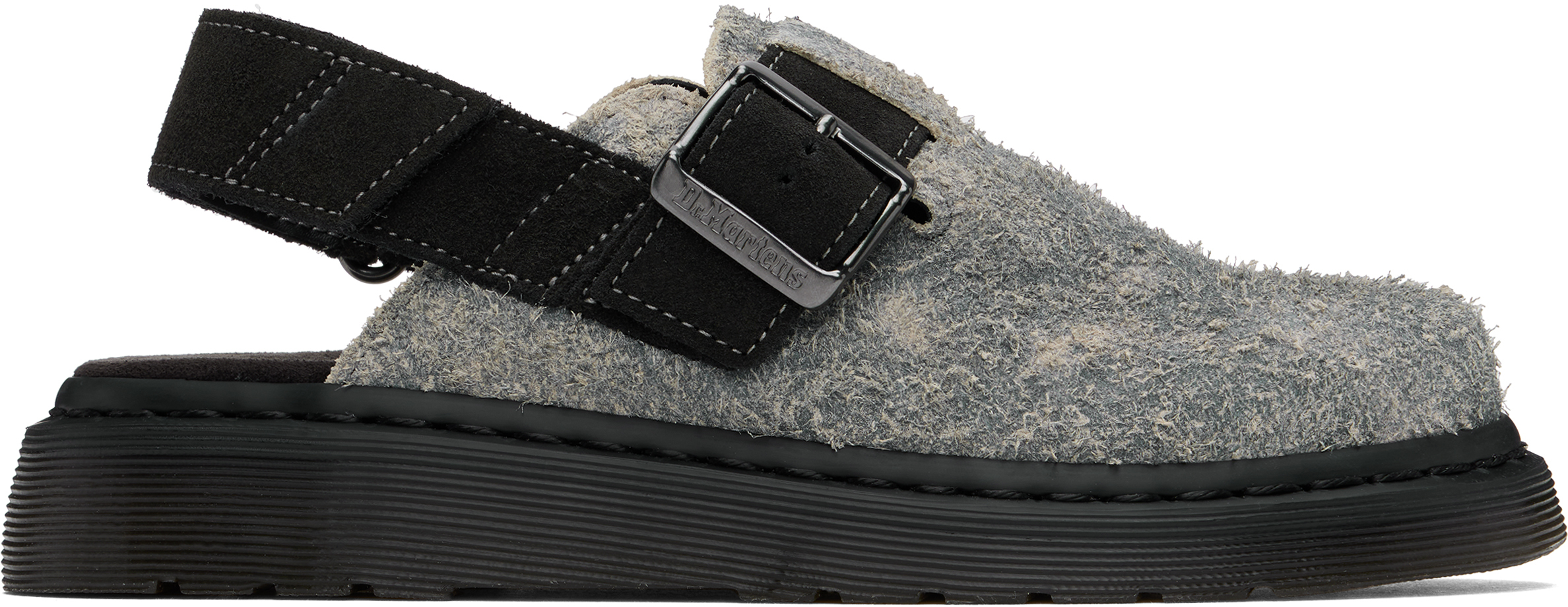 Gray Jorge II Hairy Suede Slingback Mules