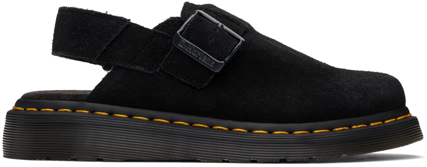 Black Jorge II Suede Slingback Mules by Dr. Martens on Sale