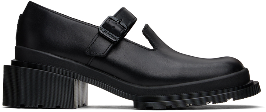 Shop Dr. Martens' Black Maybole Square Toe Mary Jane Heels In Black Wanama