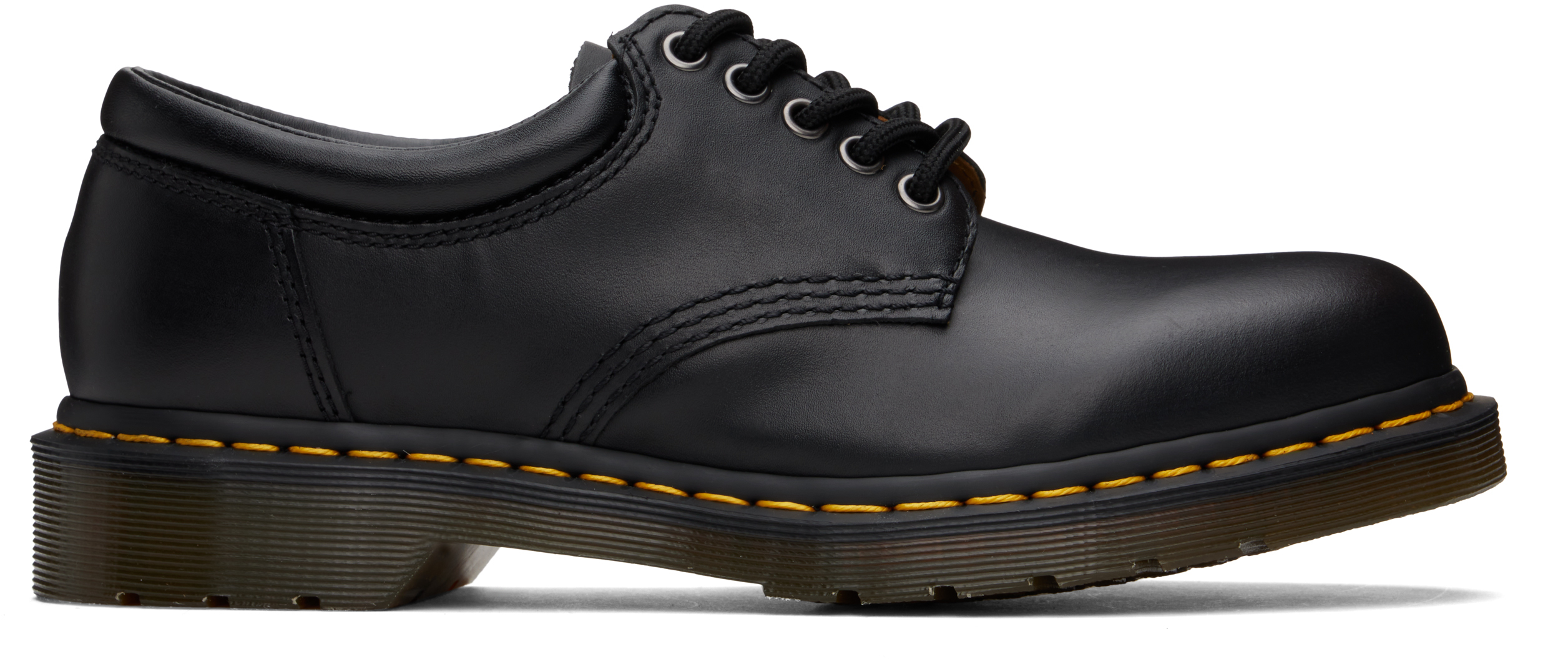 Shop Dr. Martens' Black 8053 Nappa Leather Casual Derbys In Black Nappa