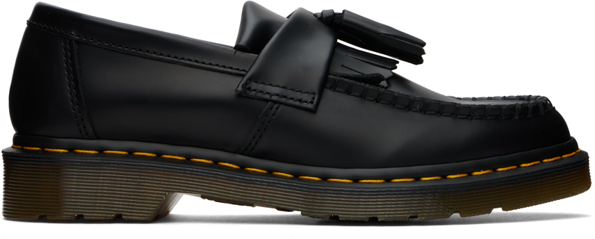 Shop Dr. Martens' Black Adrian Tassel Loafers In Black Smooth