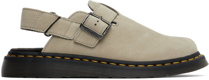 Shop Dr. Martens' Beige Jorge Ii Mules In Warm Stone Buttersof