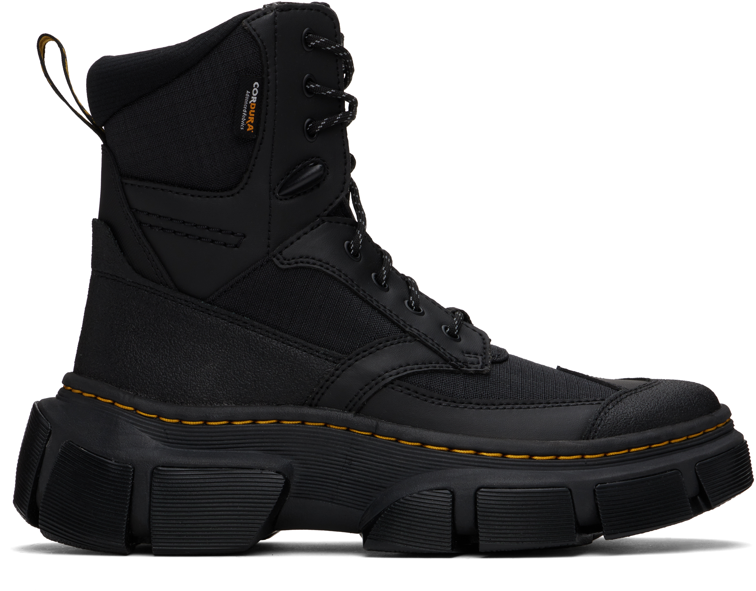 Shop Dr. Martens' Black Dmxl Utility Boots In Black Orleans & Blac