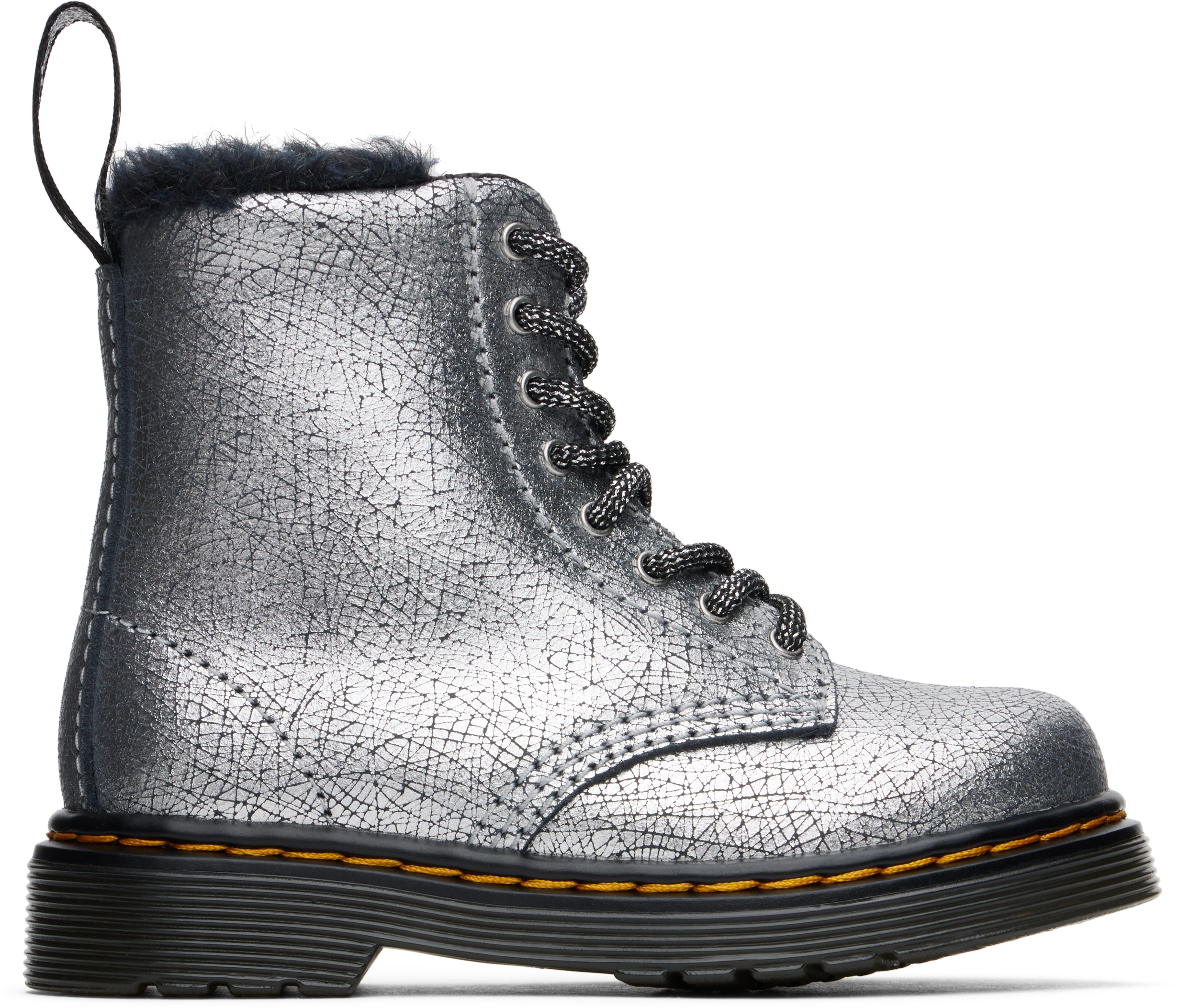 Dr. Martens' Baby Silver 1460 Serena Boots In Silver Distressed Fo