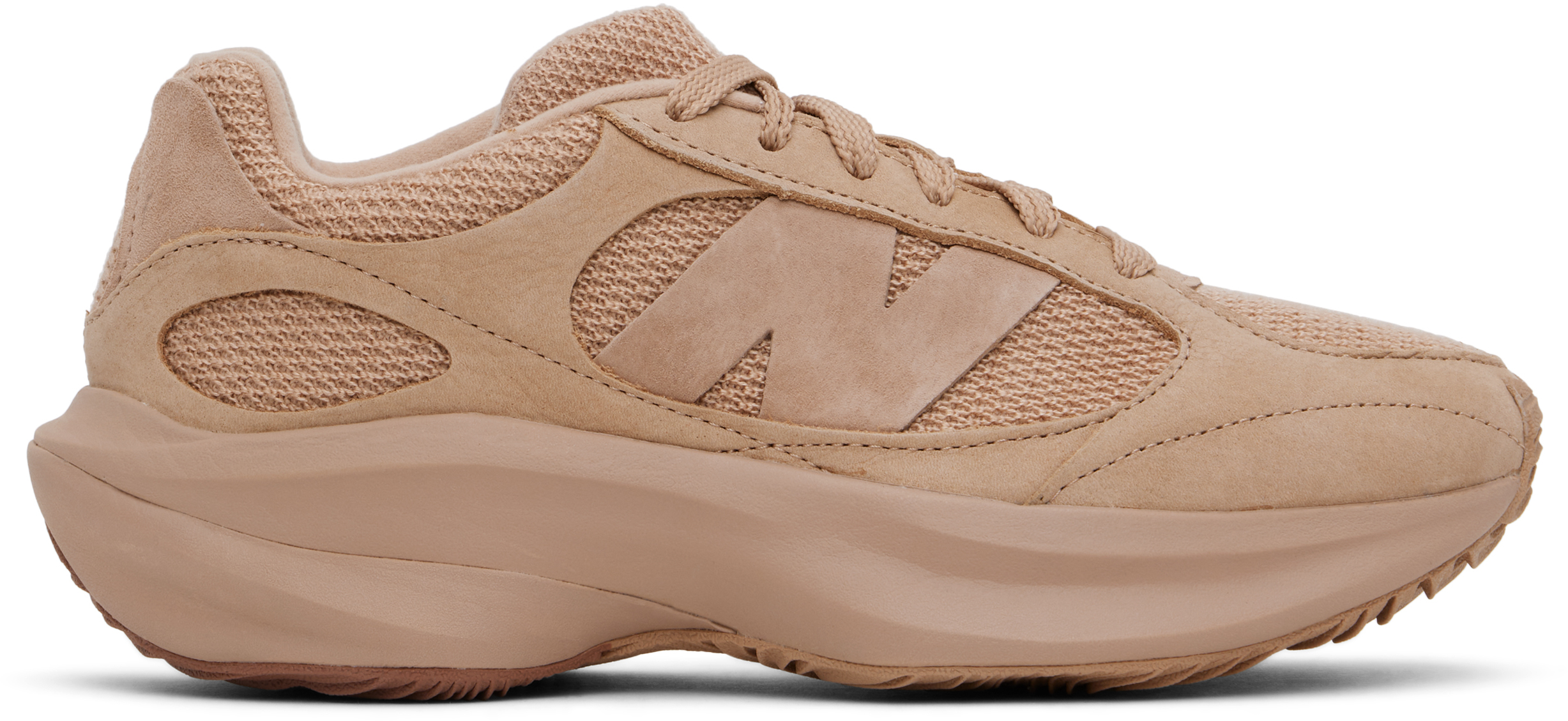 Shop New Balance Beige Wrpd Runner Sneakers In Flat Taupe/sparrow