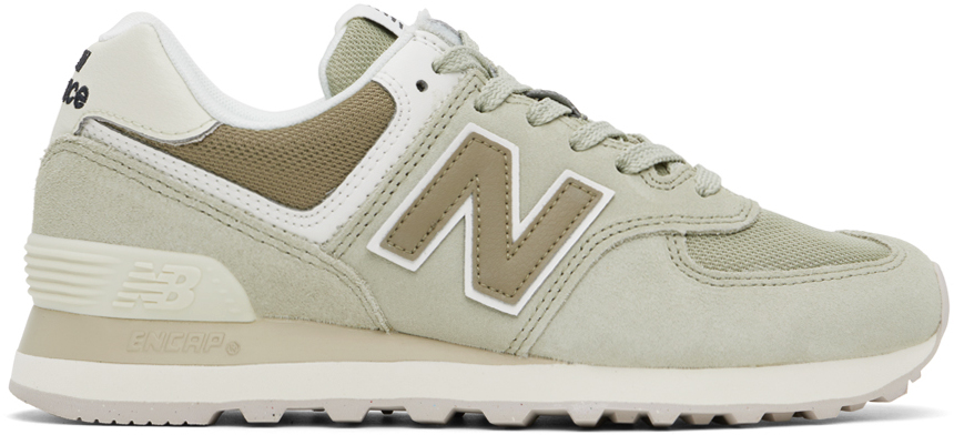 Shop New Balance Green 574 Sneakers In Olivine/dark Stonewa