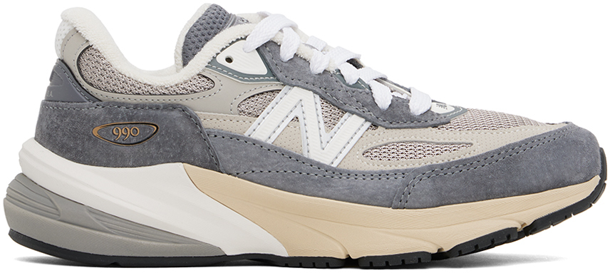 Shop New Balance Gray 'made In Usa' 990v6 Sneakers In Grey Brown