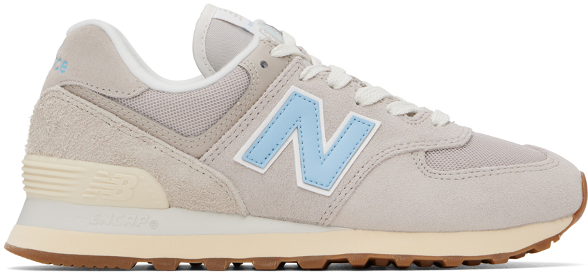 Shop New Balance Gray & Blue 574 Sneakers In Moonrock/chrome Blue