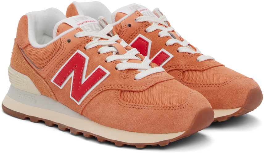 New Balance 574 Sneaker In Copper/neo Flame