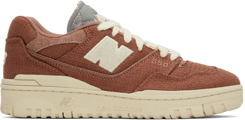 New Balance Round Head Low-cut Casual Shoes In Pecan/crimson