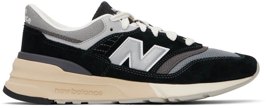 Shop New Balance Black & Gray 997r Sneakers In Black / Shadow Grey)