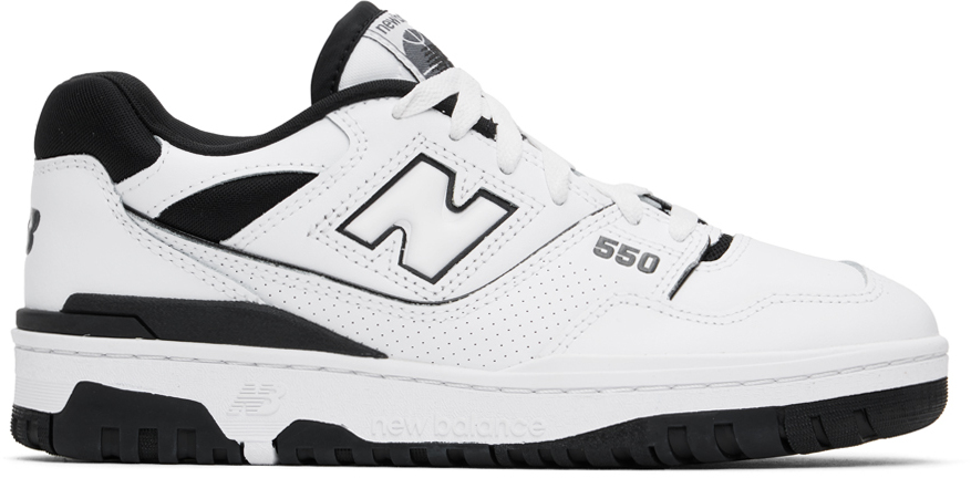 White & Black BB550 Sneakers